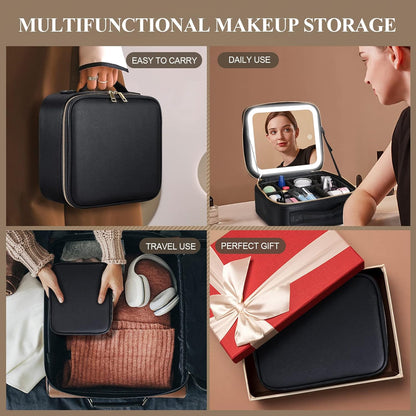 Makeup Travel Bag With LED Mirror