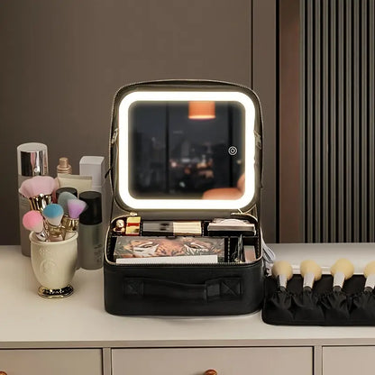 Makeup Travel Bag With LED Mirror